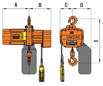 Dimensi Samsung hoist B1 Dimensi Samsung hoist B1
